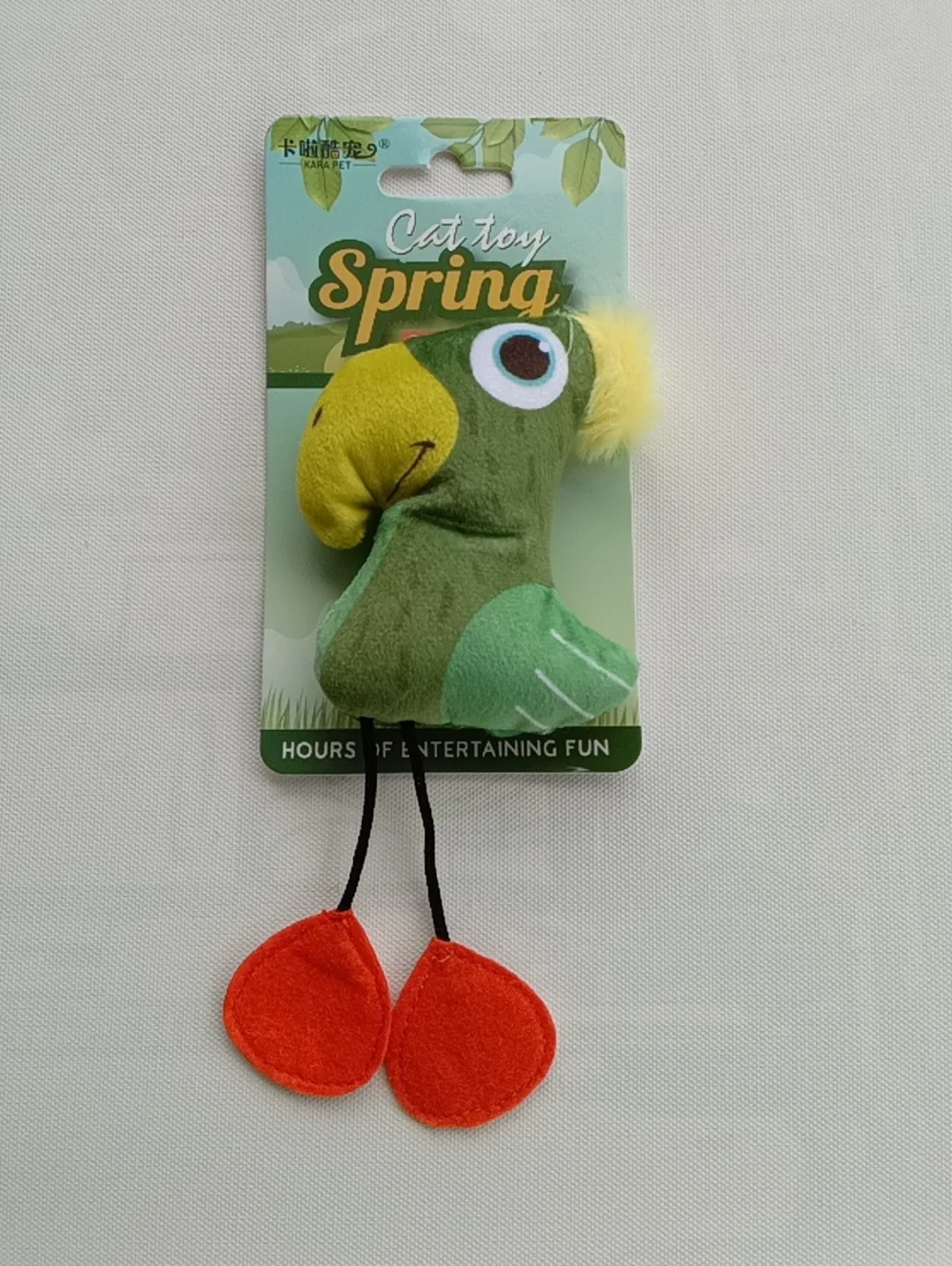 Spring Series 😺 Cat Toy Parrot Plush - Green and Yellow